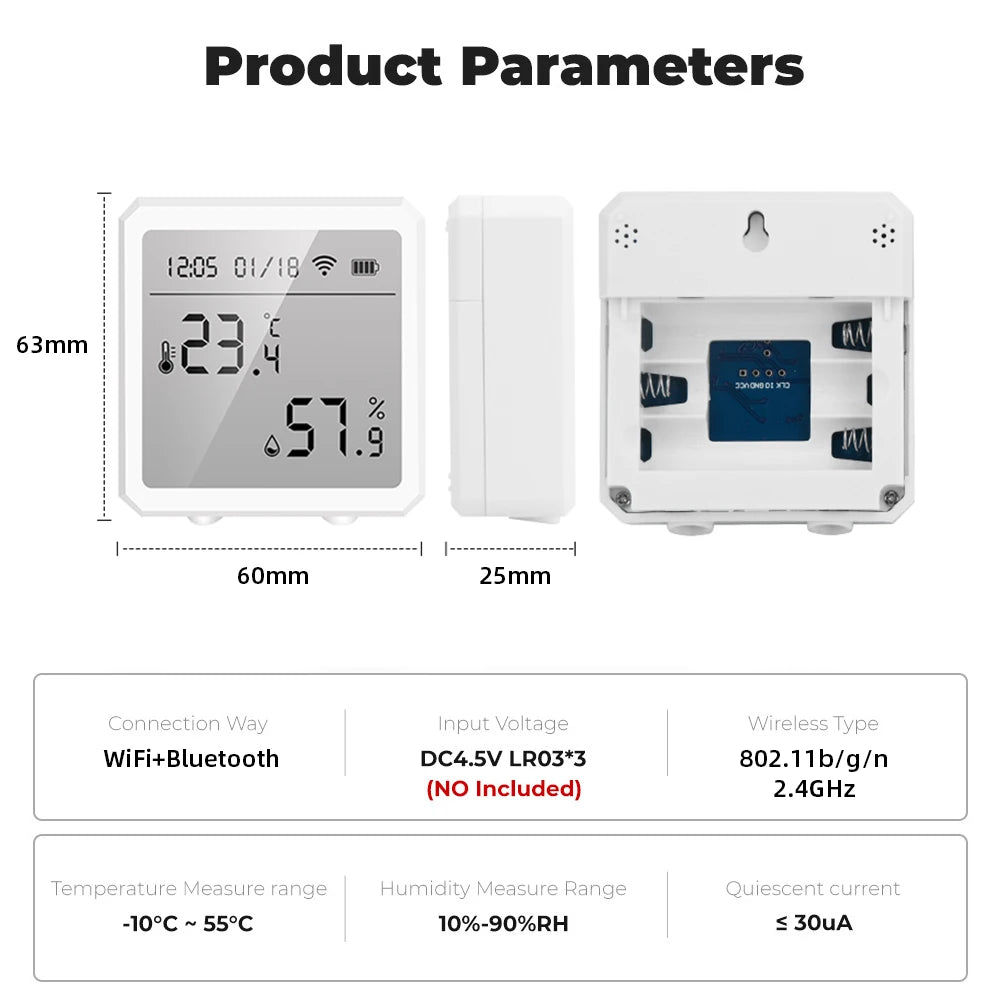 Compteur intelligent de température et d'humidité WiFi Graffiti compteur de température et d'humidité application Mobile sans fil contrôle à distance de la température