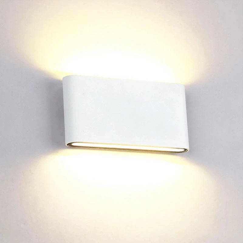 Modern Waterproof Outdoor 12W LED Wall Lamp IP65 Aluminum Up and Down Wall Sconce Garden Porch Decorative Light 110V 220V