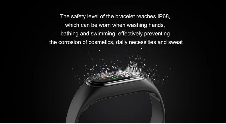 Waterproof sports smartwatch with activity, blood pressure and heart rate monitor, electric clock, new