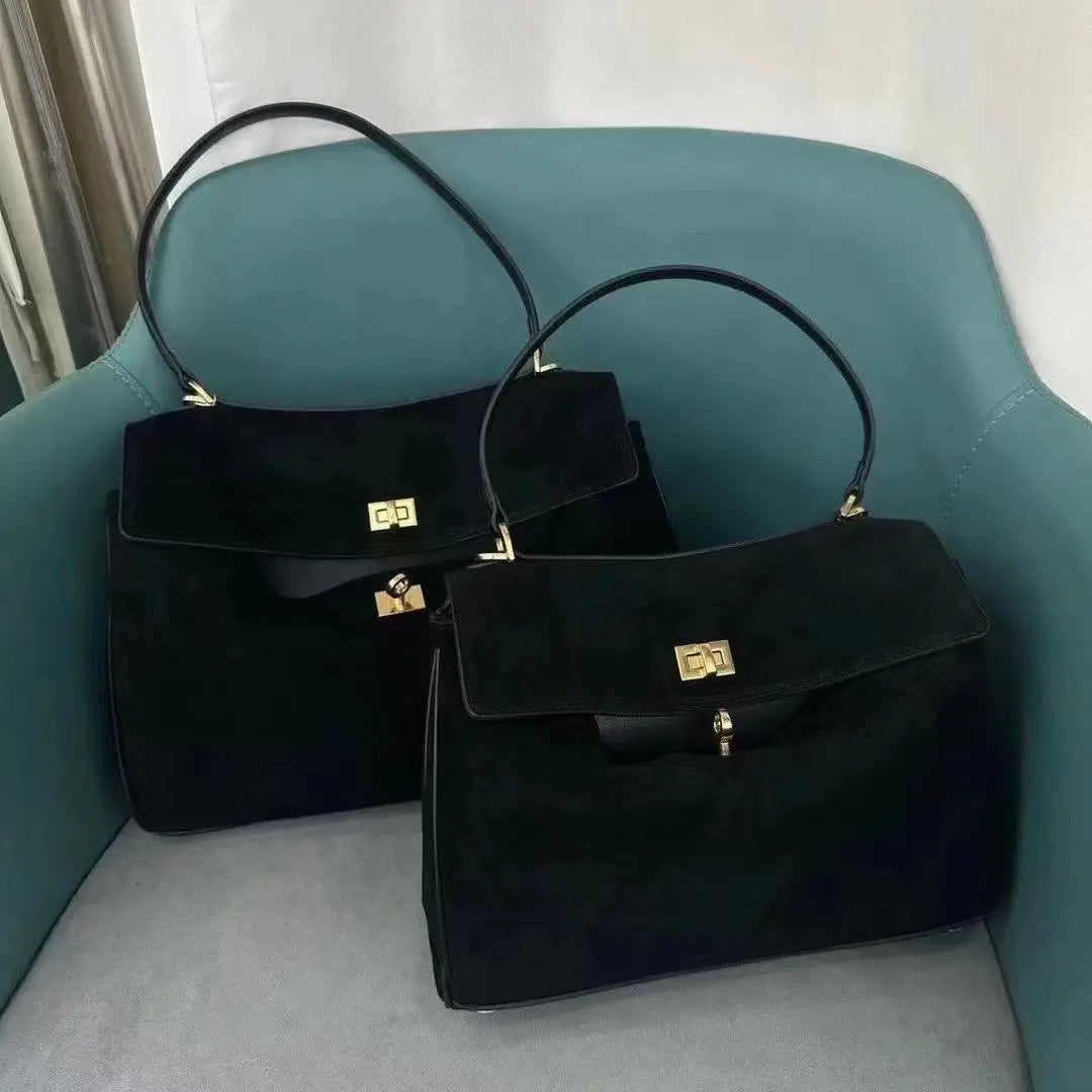 Sacs à main en cuir véritable pour femmes, fourre-tout en cuir véritable glacé, sac à bandoulière en daim marron pour dames, design moderne personnalisé