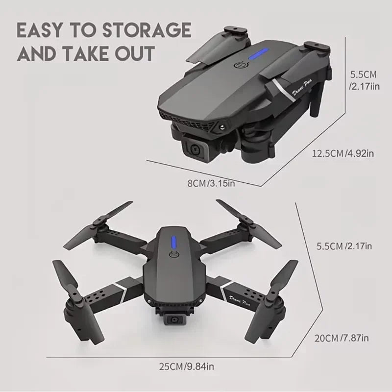 2024 nouveau E88 Pro WIFI FPV Drone grand Angle HD 4K 1080P caméra hauteur tenir RC pliable quadrirotor hélicoptère jouets cadeau