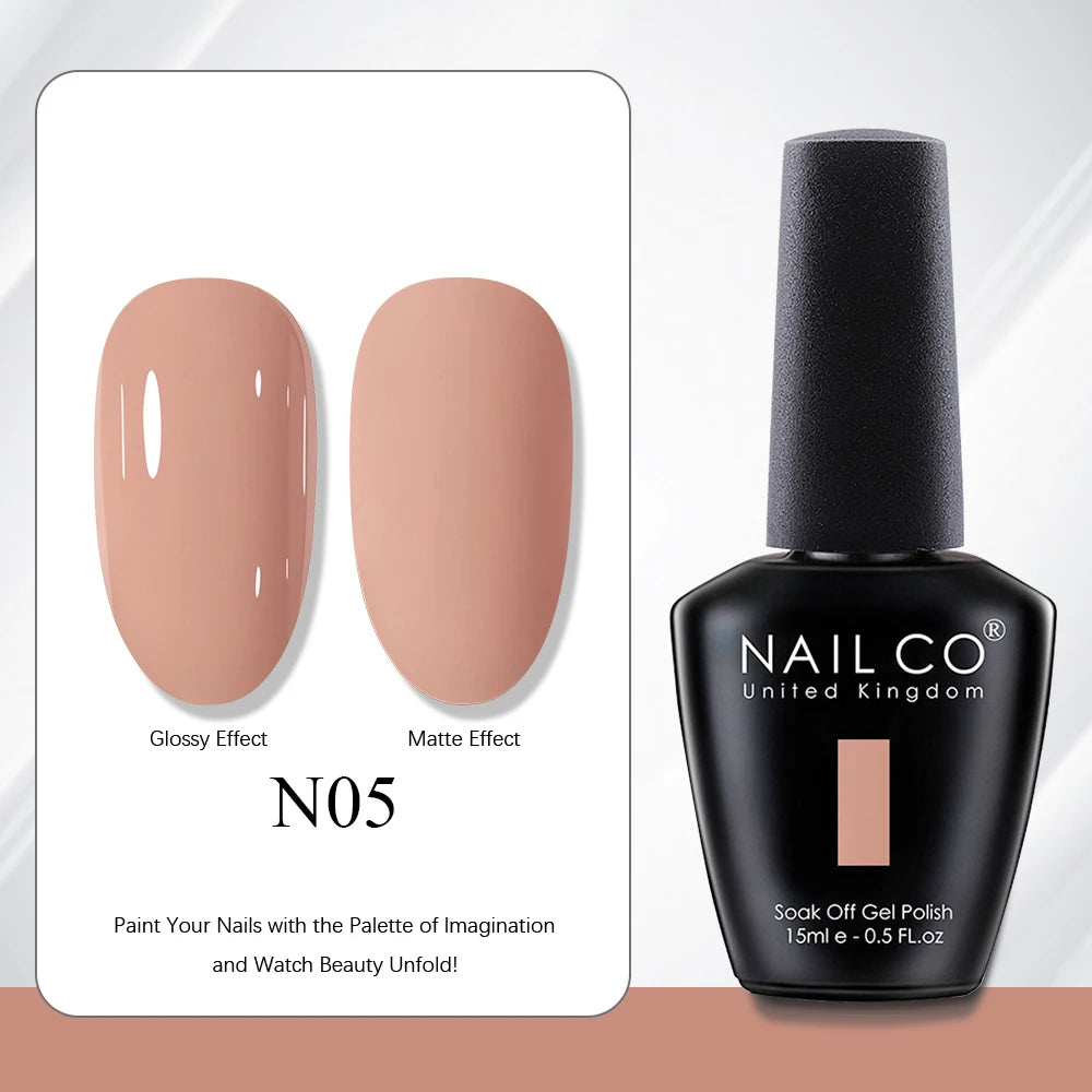 NAILCO 15ml Vernis à ongles Gel Vernis Semi Permanent UV Gel Vernis manucure Vernis Nail Art Nude Gel Poliish