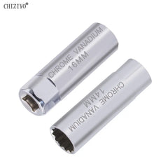 Clé universelle pour bougie d'allumage, 3/8 magnétique, 12 angles, paroi fine pour 14mm 16mm, retrait de bougie d'allumage, outil de réparation automobile