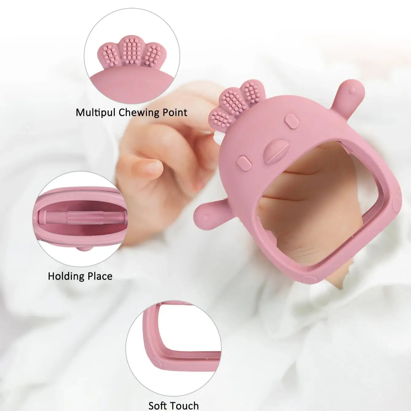 Gants de dentition en Silicone pour bébé, sans BPA, pour enfants, soins dentaires pour nouveau-né, gencives, Anti-alimentation, main  Accessoires pour bébé avec bâton molaire