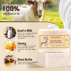 Organic goat's milk bar for all skin types, natural, whitening, nourishing, shea butter and honey doll, books, Regina