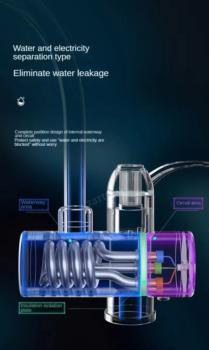 Robinet électrique chauffe-eau affichage de la température chauffe-eau instantané cuisine Machine de chauffage de l'eau sans réservoir