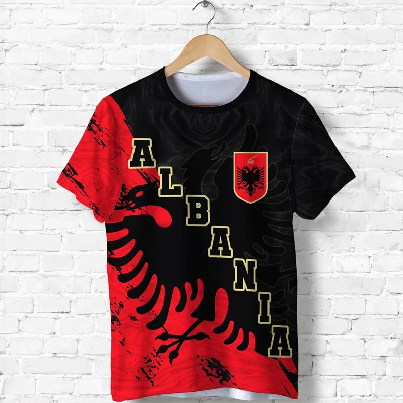 Albania Football Jersey, Football Team T-Shirt, Wholesale, Albanian Flag 3D, Graphic T-Shirts, Albanian Emblem, 2024