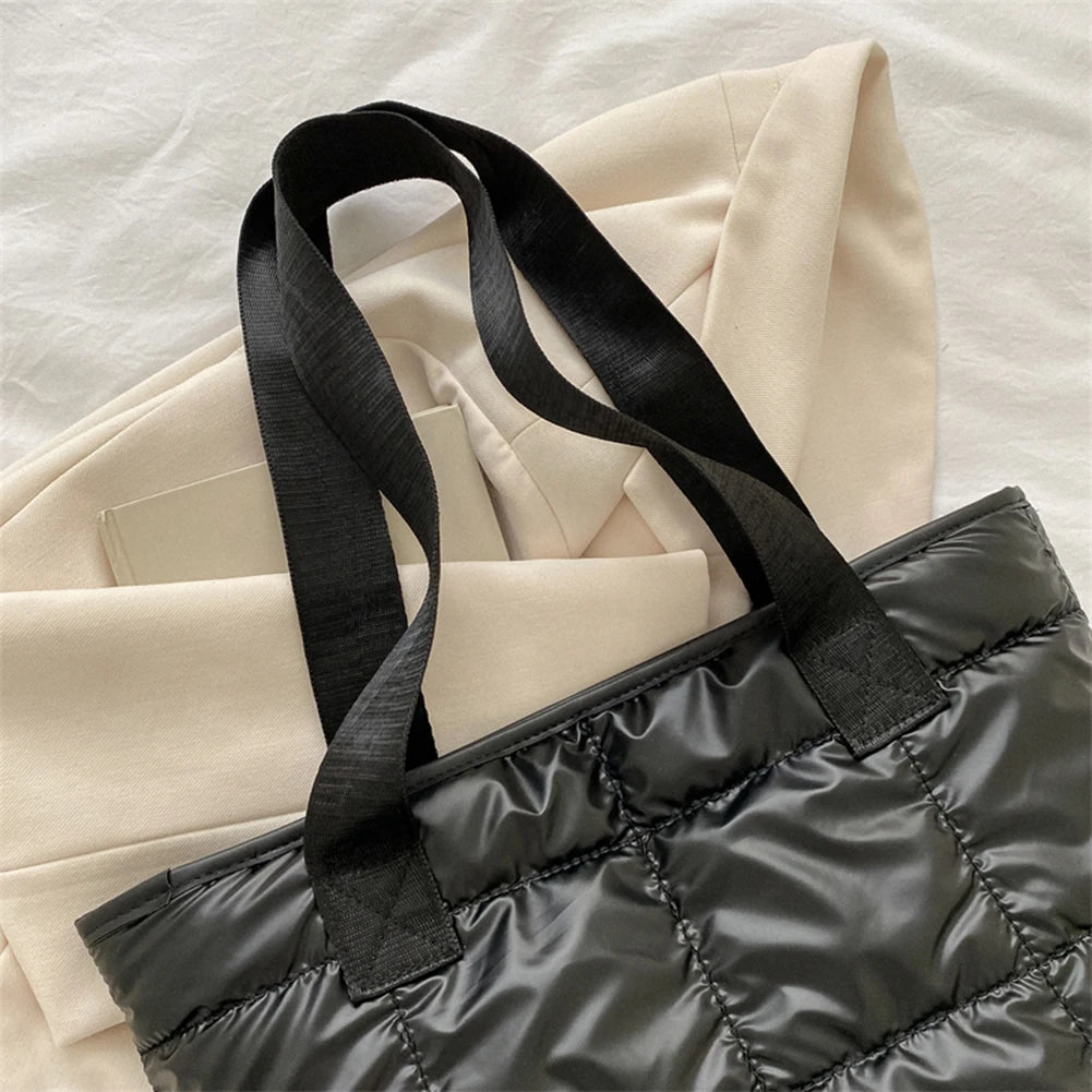 Mode femmes sac fourre-tout grande capacité coton rembourré dames fourre-tout sacs à main losange sac à provisions matelassé solide pour les voyages de loisirs