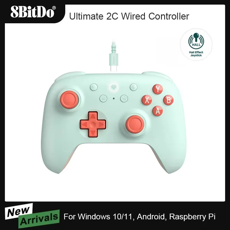8BitDo Ultimate 2C contrôleur de jeu filaire manette de jeu pour PC Windows 10, 11, Steam Deck Raspberry Pi Android