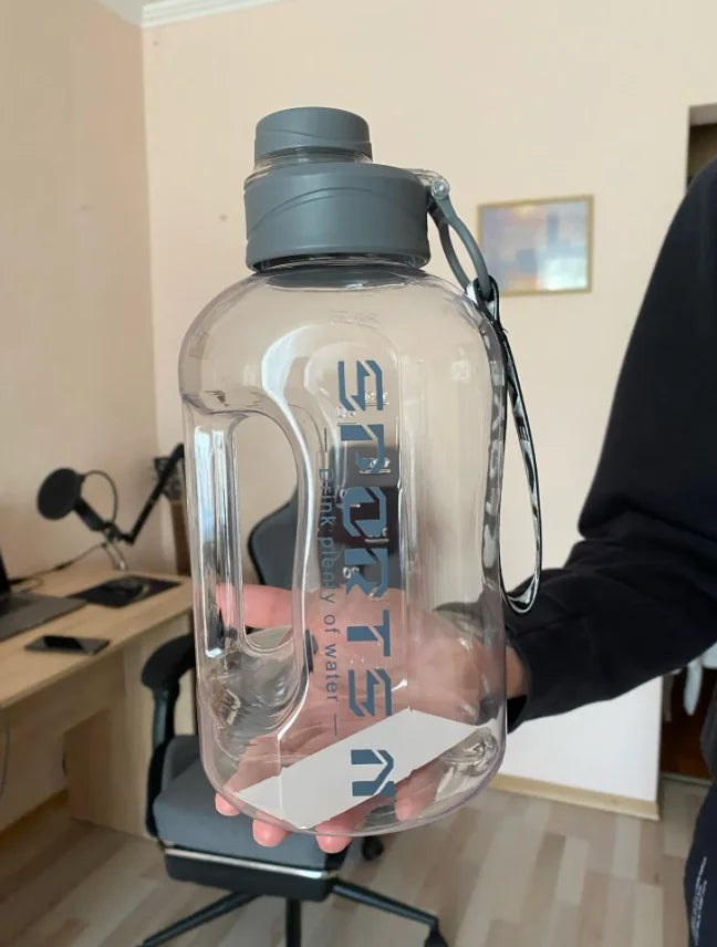 Bouteille d'eau de grande capacité de 2.7 litres, bouilloire d'eau de sport, de gymnastique, de Camping, de voyage, bouteilles à boire BPA, tasse spatiale en plastique Portable