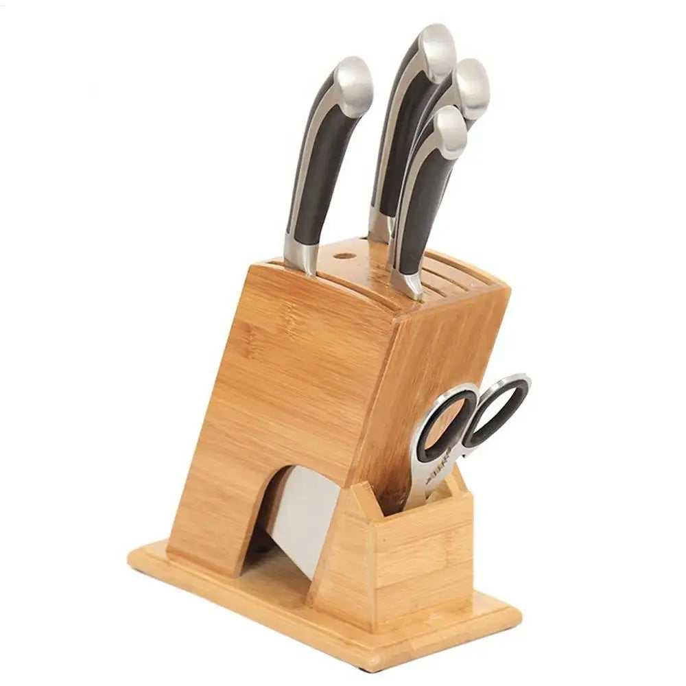 Support de bloc de couteaux en bambou pour la cuisine, support de coupe multifonctionnel, support de rangement de couteaux multifonctionnel pour fournitures de cuisine