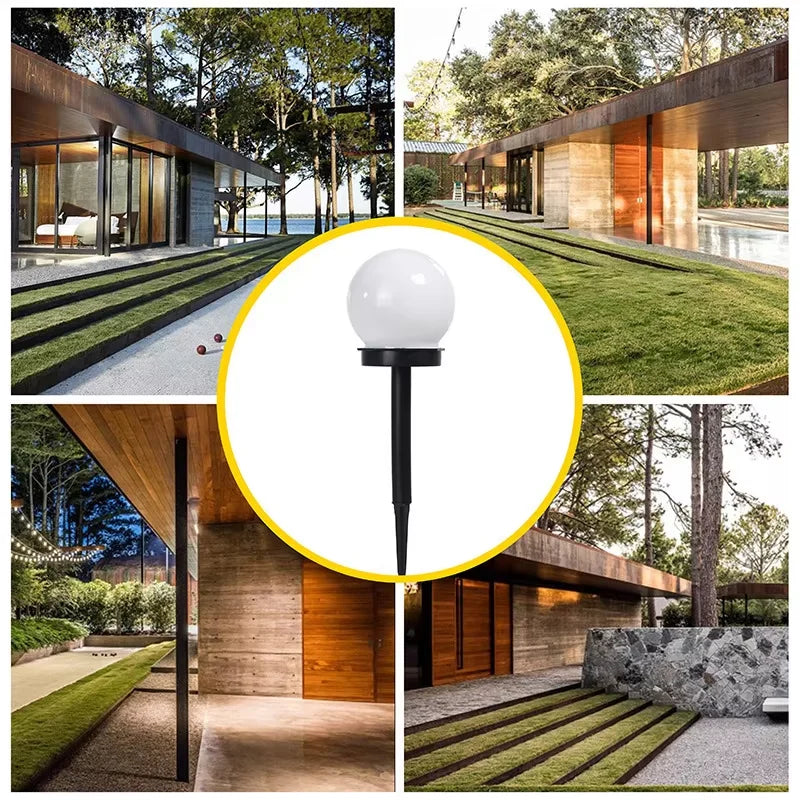 Style moderne jardin solaire pelouse lumières Camping en plein air paysage urbain décoratif LED étanche ampoule circulaire lampe économie d'énergie