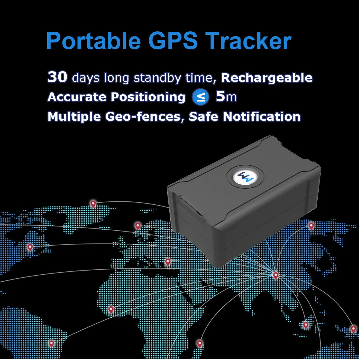 Traqueur GPS de précision de 5 m antivol de véhicule de suivi à distance pour le bétail de moto de camion de voiture avec un abonnement abordable
