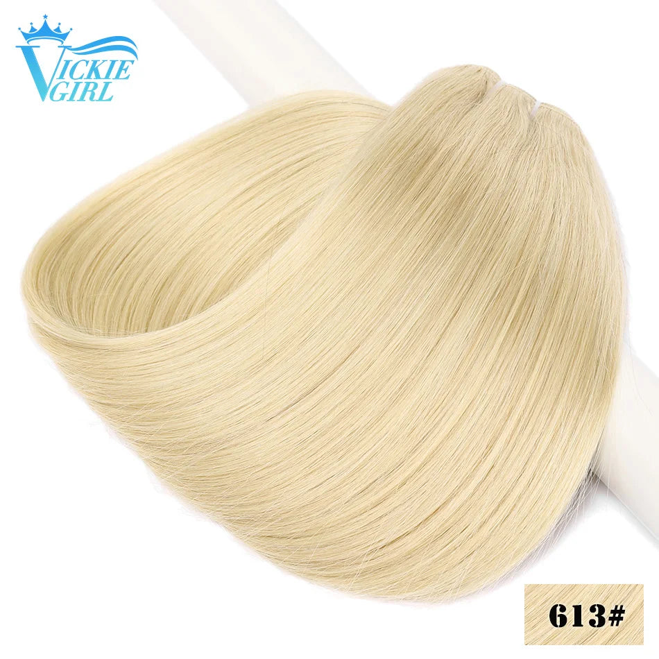 Straight Human Hair Weft Bundles Ombre Blonde Human Hair Extensions 100g/piece 16"-28" Skin Color Remy Straight Double Weft