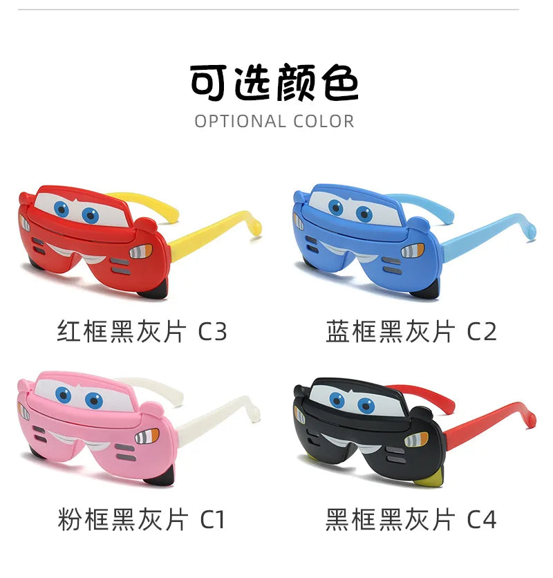Dessin animé voiture fête polarisé enfants lunettes de soleil lunettes enfants voiture Flip couverture lunettes enfant doux protéger ombre lunettes UV400 Oculos