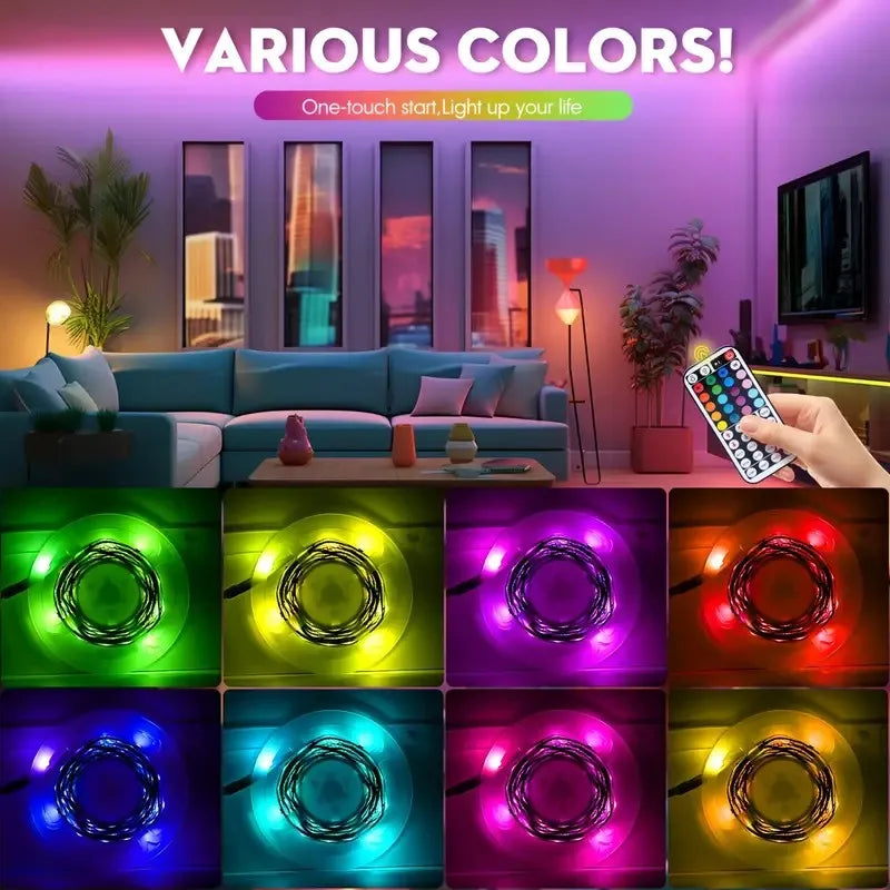 Bande lumineuse Led USB RGB, 5m, 10m, 20m, 30m, avec contrôle par application, ruban Flexible, pour la décoration de la pièce de la maison