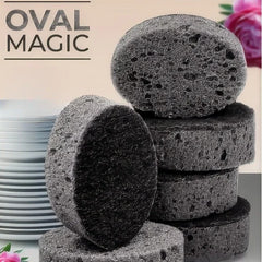 Éponge d'algues noires pour le nettoyage de la cuisine, vaisselle Non grasse, nettoyage de la vaisselle, Pots durables pour brossage de la vaisselle, ménage