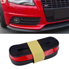 2.5M Car Bumper Lip Stickers, Rubber Car Front Bumper Lip Protectors, Exterior Moldings, 65mm Wide Bumper Lip Strip