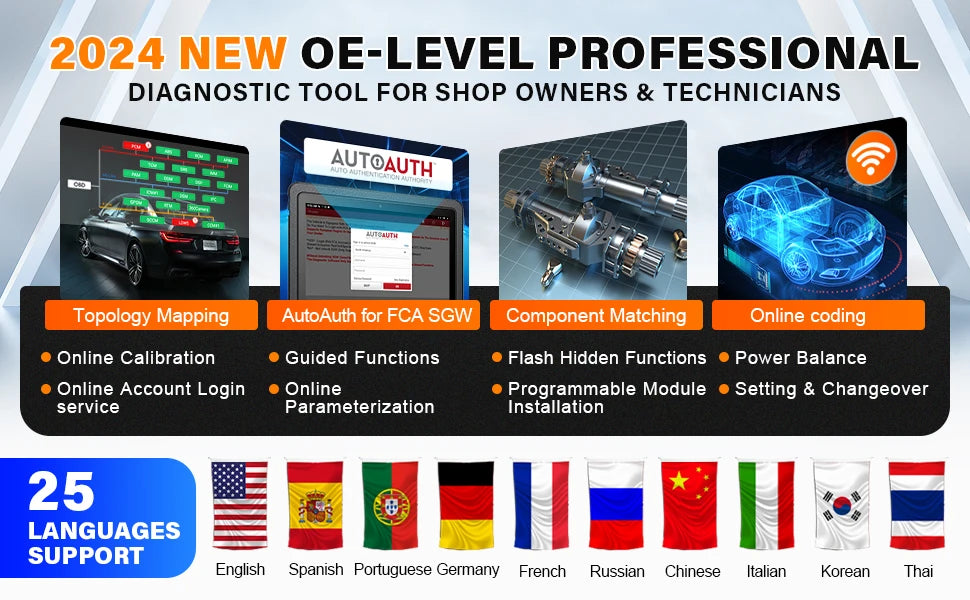 LAUNCH X431 PRO3 V + 5.0 Diagnostic Tool OBD2 Automotive Scanner for Cars, Topology Mapping, and Automotive Mechanics.