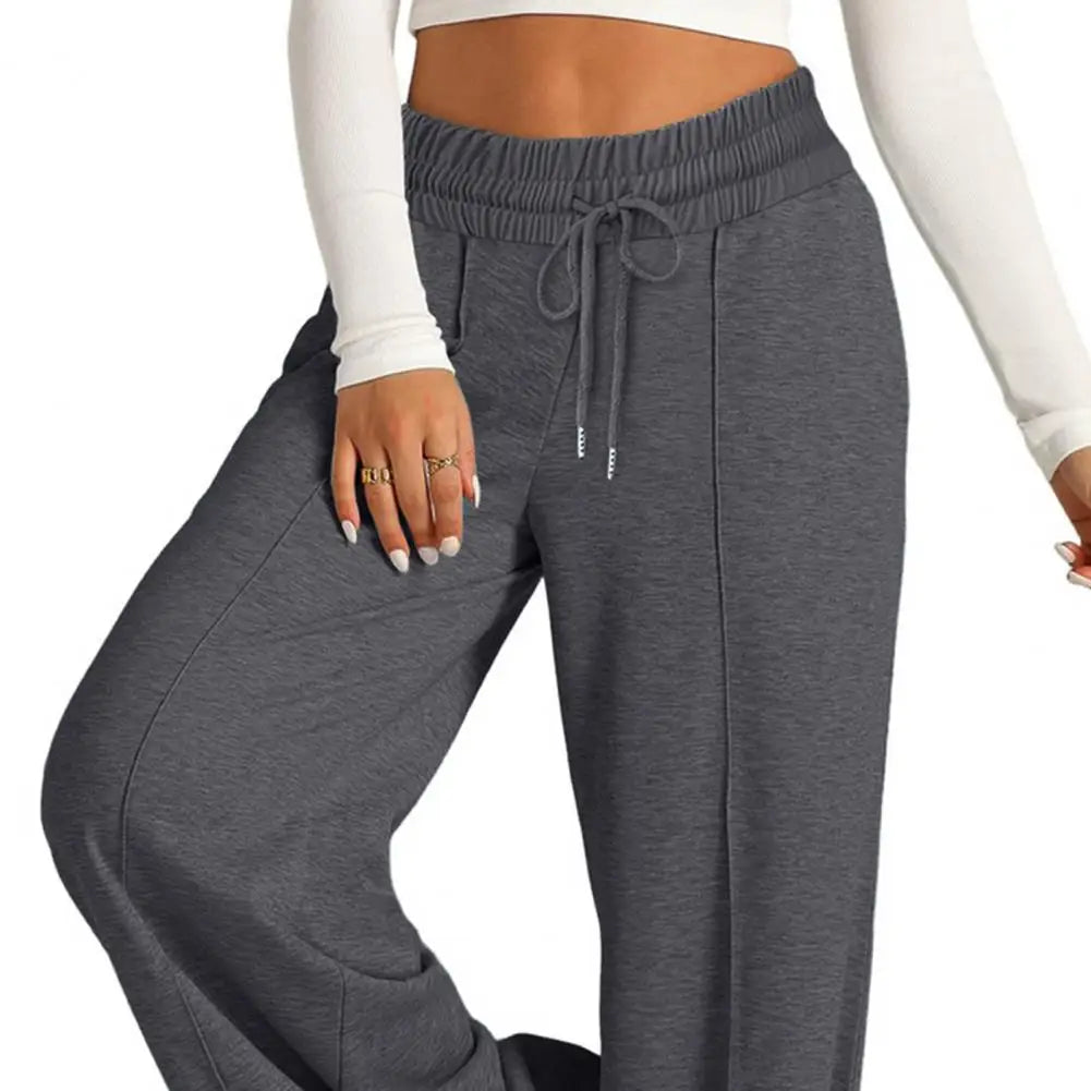 Yoga jambe droite pantalon de survêtement jambe droite femmes pantalon de survêtement ample jambe large en plein air gymnase course pantalon de survêtement décontracté