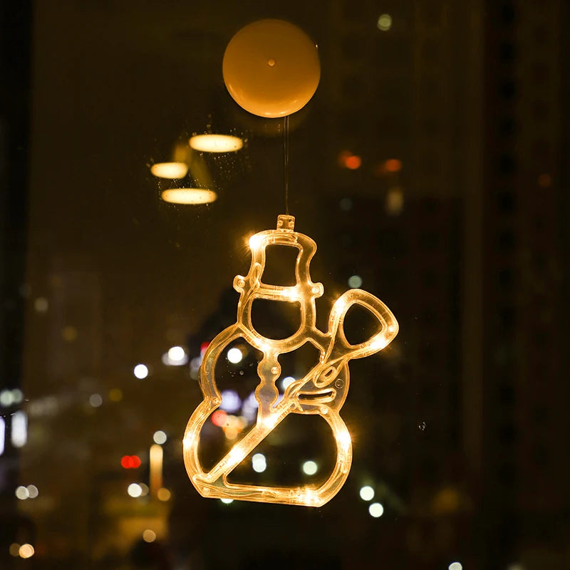 Lumières LED de Noël pour la décoration de la chambre à coucher, ornements de la maison, fenêtre, verre, batterie chaude