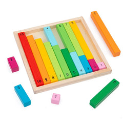 Jouets en bois Montessori fuchsia pour enfants, aides aux mathématiques, bâtons de fraction de document, éducation précoce de la maternelle, jouets d'apprentissage
