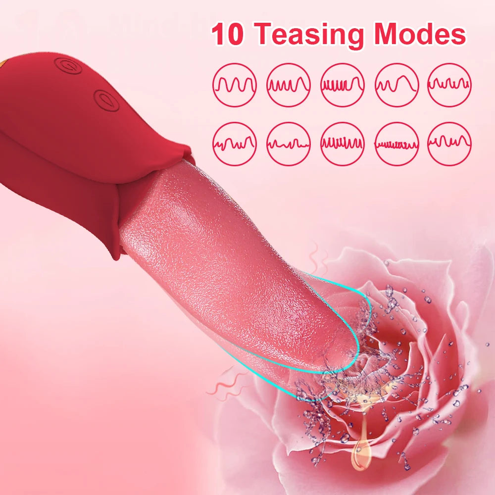 Vibromasseur puissant pour lécher la langue, jouet sexuel pour adulte pour femmes, Masturbation féminine, point G, stimulateur de mamelon, vagin et Clitoris