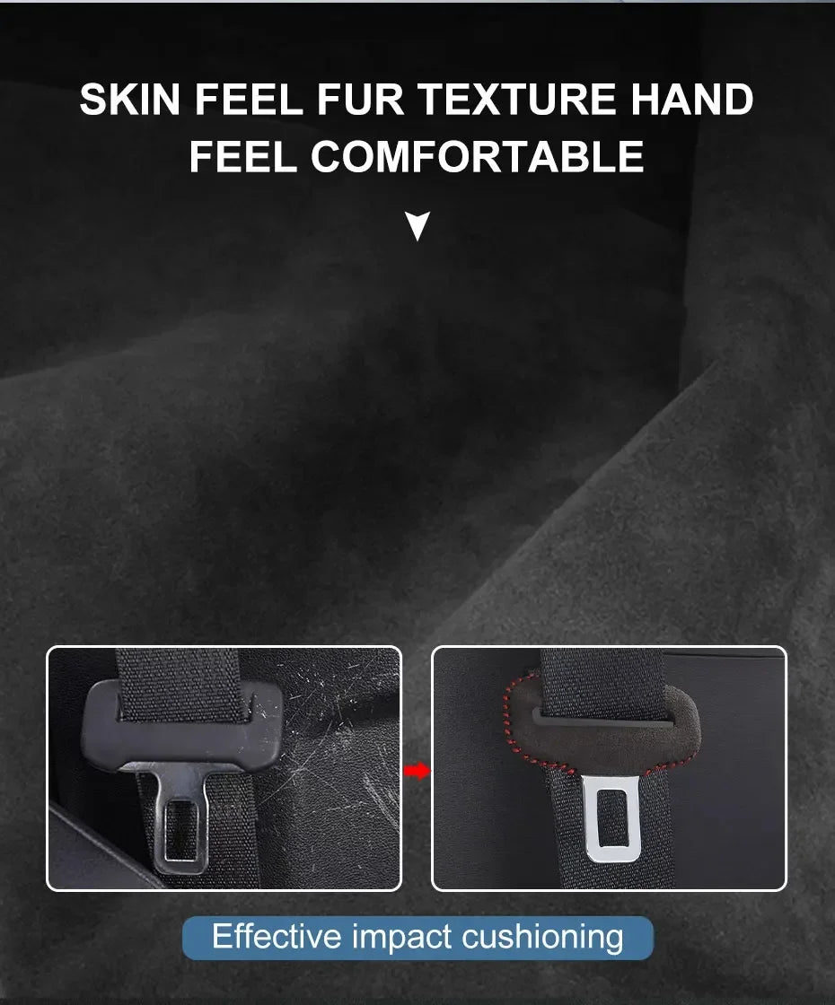 Boucle de ceinture de sécurité de voiture, Clip de protection, couverture intérieure avant et arrière, ceinture de sécurité automobile, Bulckle, Clips en cuir, accessoire
