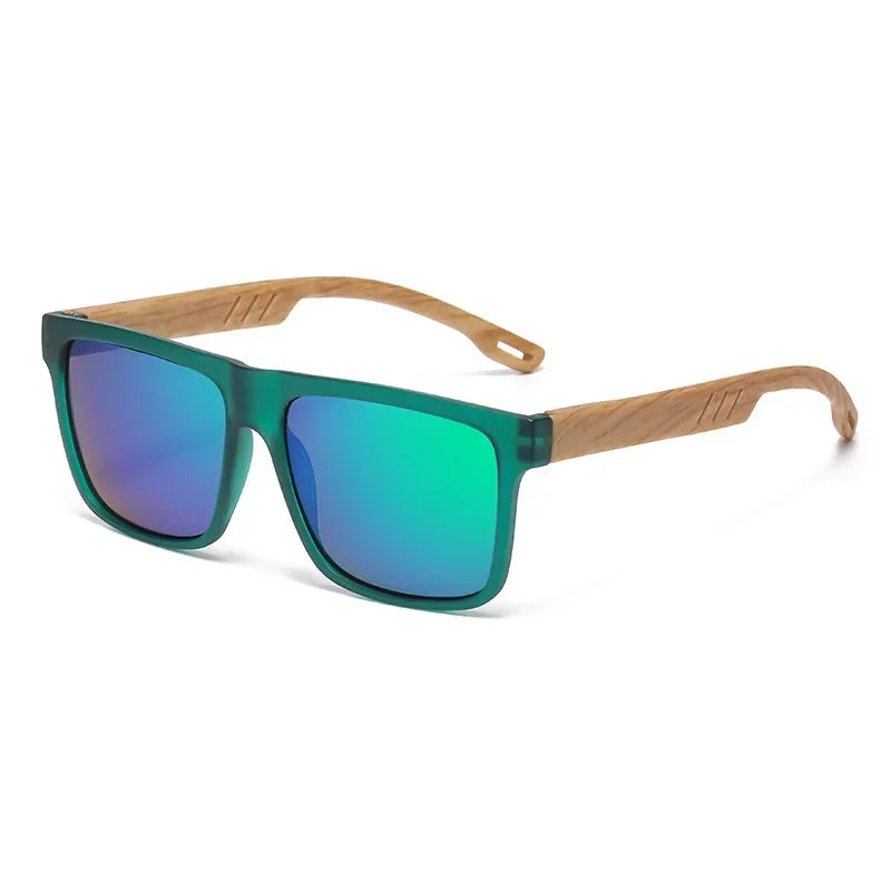 Lunettes de soleil en bois de bambou pour hommes et femmes, Vintage, Protection UV400, unisexe, monture carrée, nuances de conduite