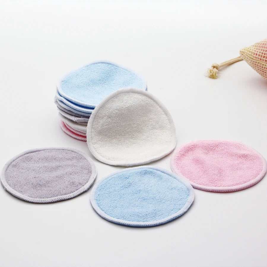 Tampons de coton réutilisables, tampons démaquillants ronds lavables en bambou, tampons d'allaitement en tissu, outil de soins de la peau, nettoyage de la peau, 12 pièces