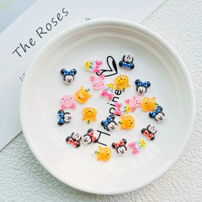 50 pièces nouveau Kawaii dessin animé animal résine dos plat Scrapbook Figurine bricolage arc décor manucure accessoires artisanat A91