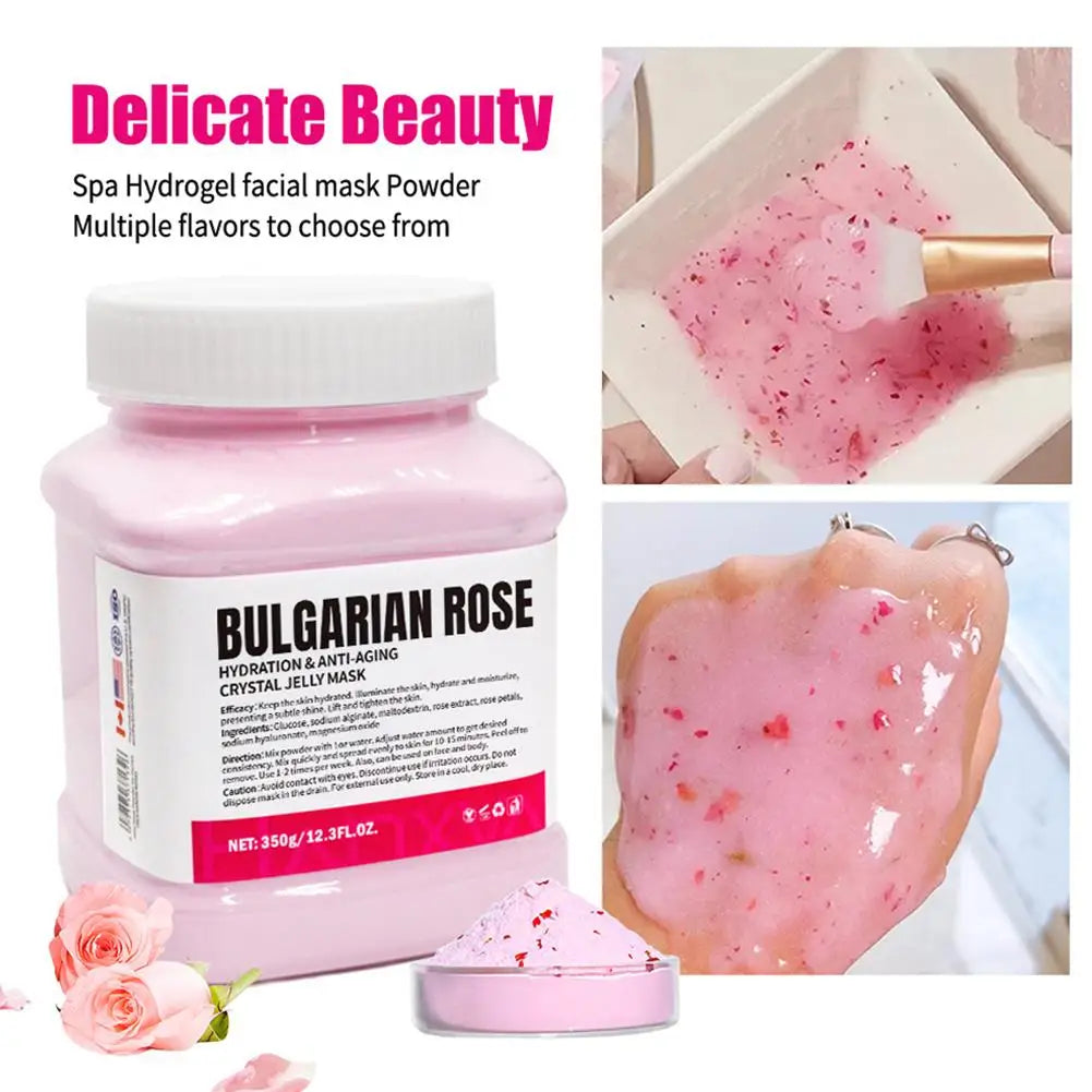 Masque de gelée de cristal de couleur, poudre hydratante, éclaircissante, traitement du visage pour produit de soins de la peau brillant