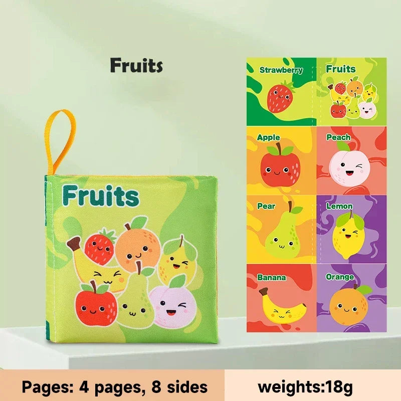 Livre de grillades doux pour enfants, jouets pour enfants précoces, son de bruissement, fruits, nombres d'animaux, moyens de transport alimentaires