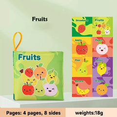 Livre de grillades doux pour enfants, jouets pour enfants précoces, son de bruissement, fruits, nombres d'animaux, moyens de transport alimentaires