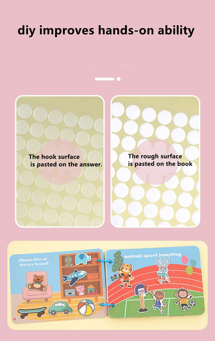 Livre silencieux, jouets d'activité éducative pour enfants, carte occupée à plusieurs reprises, pâte, Puzzle assorti, livres de Cognition, jeu Montessori pour bébé