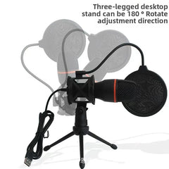 Microphone filaire à condensateur USB, 3.5mm, pour PC, ordinateur portable, jeu, Podcast, Studio, professionnel, Anti-soufflage, pour bureau