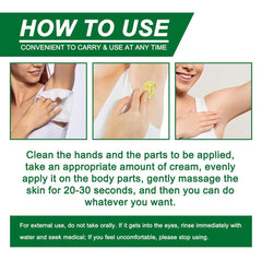 Crème déodorante pour les aisselles, anti-odeurs corporelles, anti-transpirant pour la transpiration, soulagement des mauvaises odeurs, arôme rafraîchissant longue durée, doux