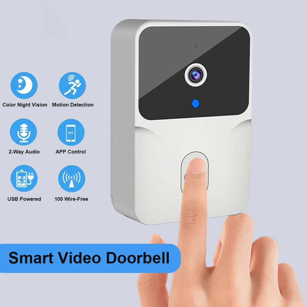 Sonnette vidéo WiFi sans fil, caméra HD, alarme IR, sécurité, maison intelligente, interphone WiFi pour la maison