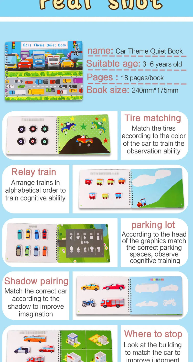 Livre occupé Montessori pour enfants en bas âge, jouets éducatifs pour bébés, livre silencieux, chiffres d'animaux, puzzle assorti