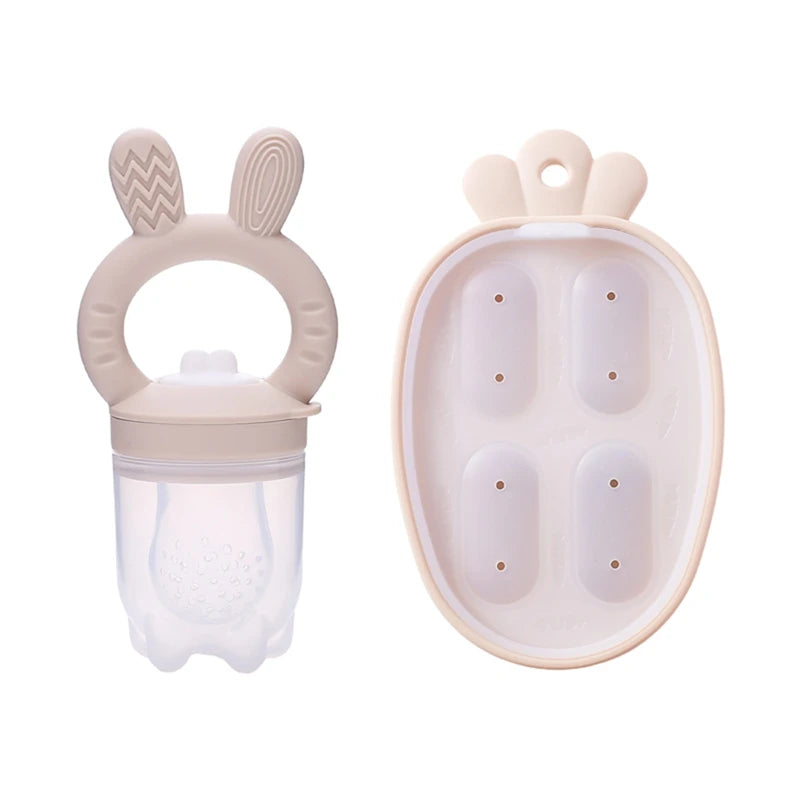 Sucette de dentition en silicone avec couvercle pour bébé, mangeoire à fruits et légumes, sucette à mordre, grignoteuse, ustensiles d'alimentation, complément alimentaire