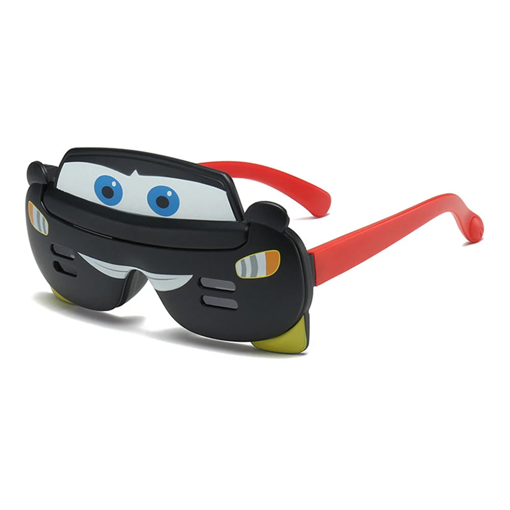 Dessin animé voiture fête polarisé enfants lunettes de soleil lunettes enfants voiture Flip couverture lunettes enfant doux protéger ombre lunettes UV400 Oculos