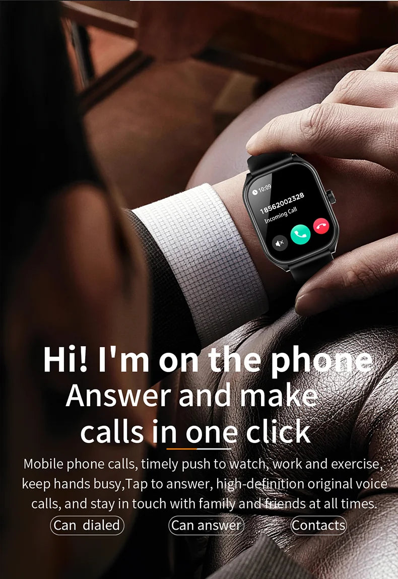 Montre intelligente 2.01 ''AMOLED écran incurvé IP68 étanche Bluetooth 5.3 appel AI Vioce Assistant Fitness Smartwatch pour hommes