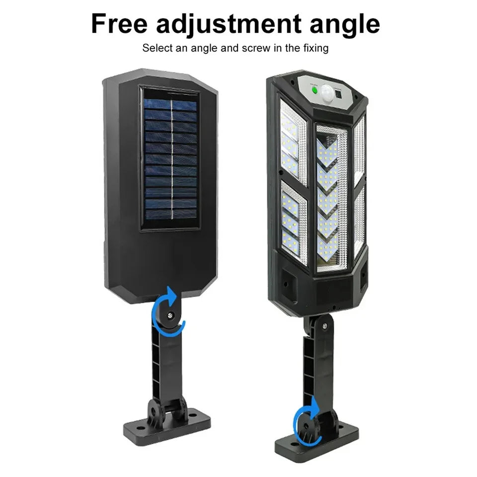 The latest solar LED light, 9900LM, outdoor solar motion sensor lamp, 4 modes, IP65 waterproof, solar garden light, street/courtyard lantern
