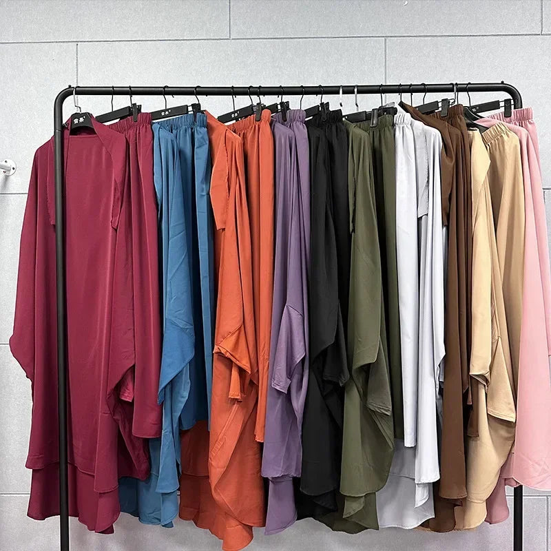 Abayas du Ramadan pour femmes musulmanes, ensemble de 2 pièces, robe Hijab, vêtement de prière, Abaya, longue tiens imar, robe arabe, vêtements islamiques