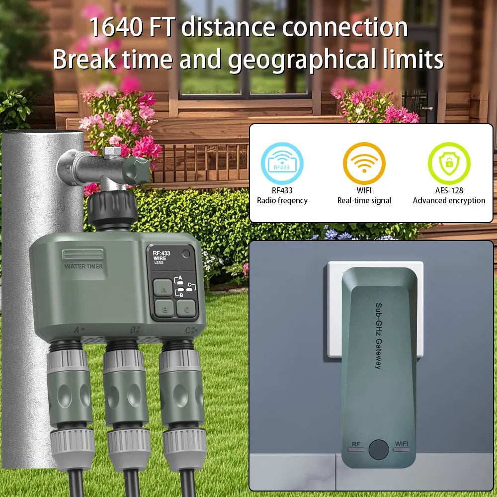 Tuya RF433 WIFI minuterie d'eau automatique jardin Machine d'irrigation numérique arroseur Intelligent utilisé en extérieur pour économiser de l'eau et de l'heure