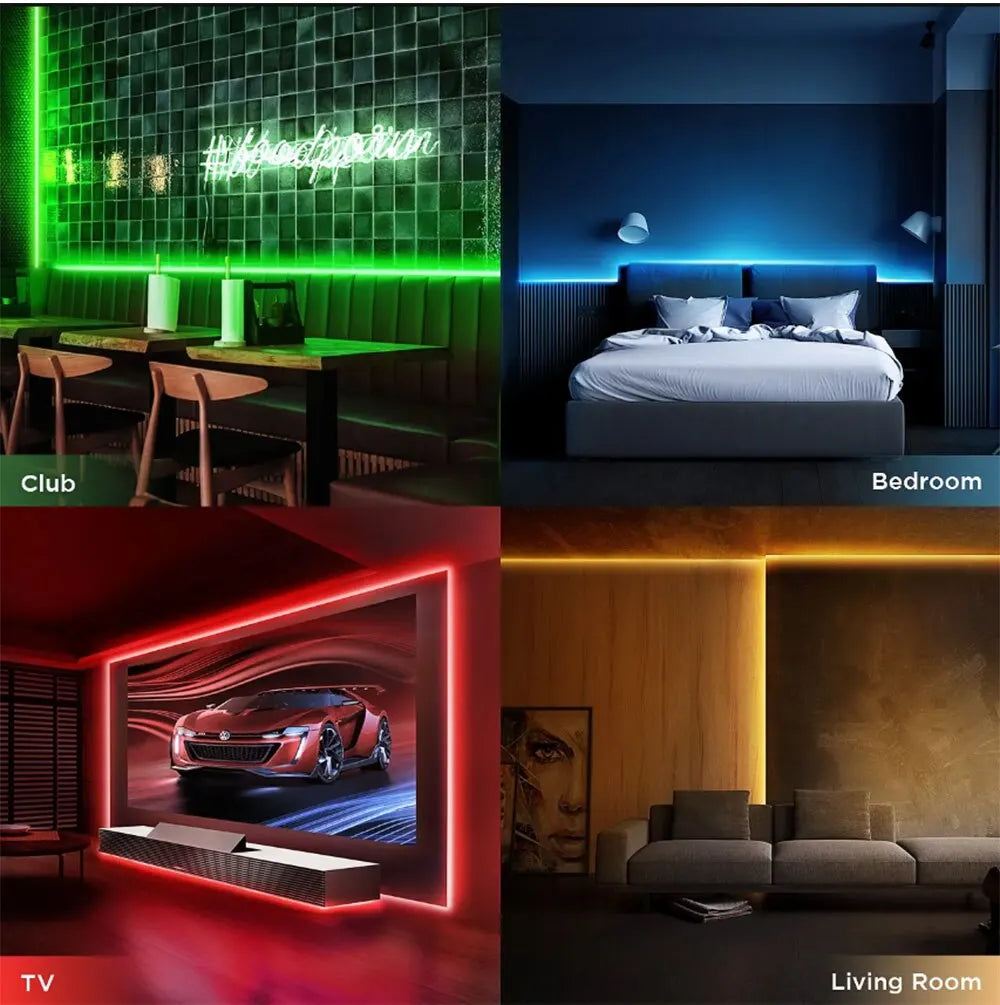 5M USB Led Bande Lumières RGB 2835 60 LED Bluetooth APP Contrôle Luces Led Flexible Diode Décoration Pour Salon Lampe Ruban