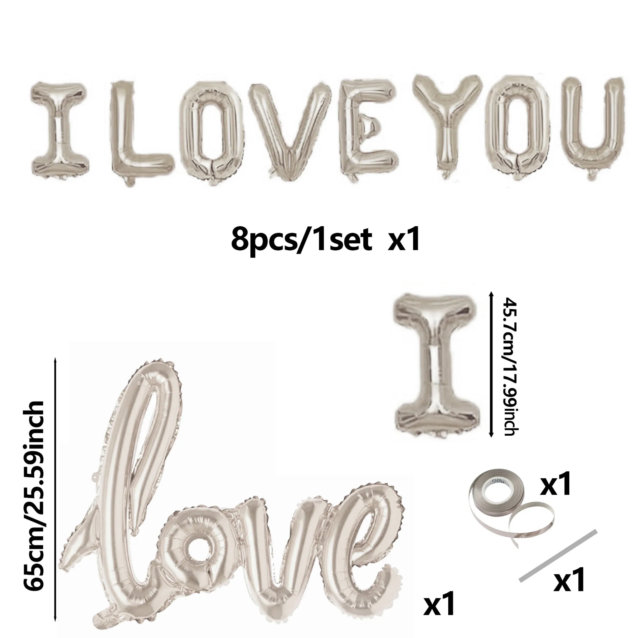 Bannière de lettres I Love You de 16 pouces, ballons de décoration Big Love pour la saison de mariage, fiançailles, cadeau de mariée, fête des mères