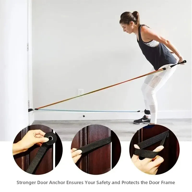 11 pièces/ensemble corde de traction, bandes de résistance, équipement de Fitness Portable, sangle de cheville, extenseur de poitrine, bande d'exercice élastique
