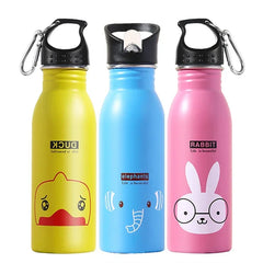 Bouteille d'Eau Froide Portable en Acier Inoxydable pour Enfant, Bouilloire pour Cyclisme et Camping, Style Kawaii