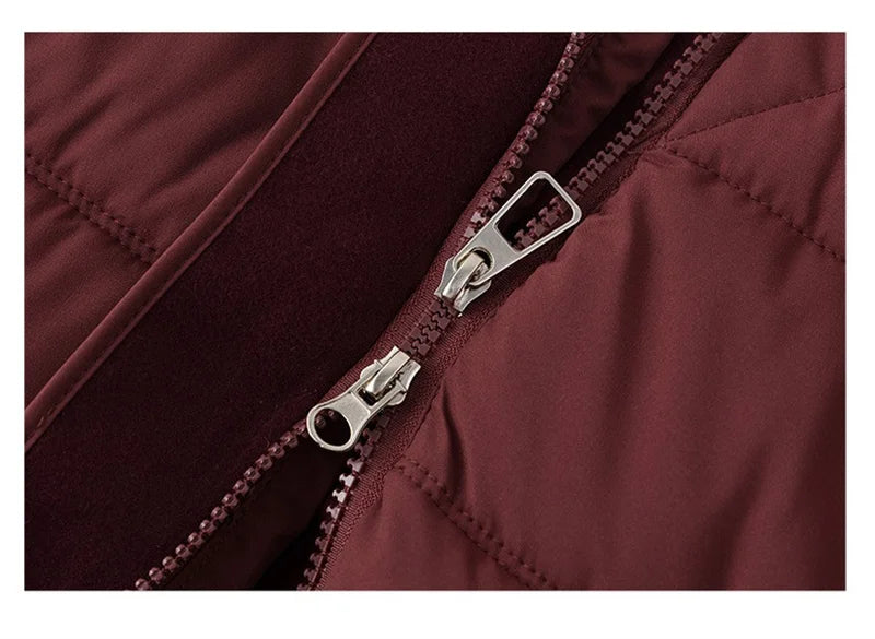 Parka d'hiver à col en fourrure pour femme, veste x-longue rembourrée en coton, manteau épais et chaud, Streetwear avec ceintures, vêtements d'extérieur Slim, à la mode, 2025